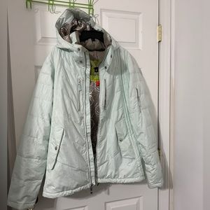 Burton Women’s Down Puffer Winter Jacket size XL Hooded Snow Ski Snowboarding